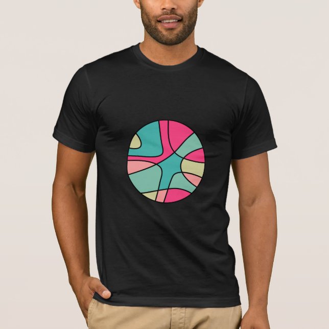 Round Färg Abstrakt 160422(05) T-Shirt (Framsida)