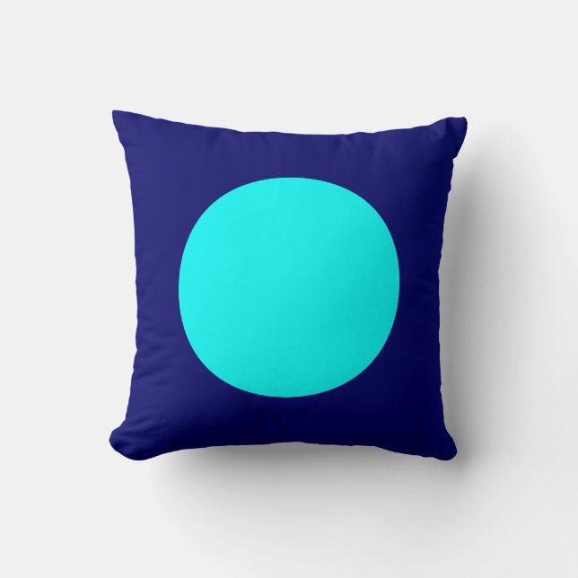 Round Färg - Cyan och flottan Kudde (Framsida)