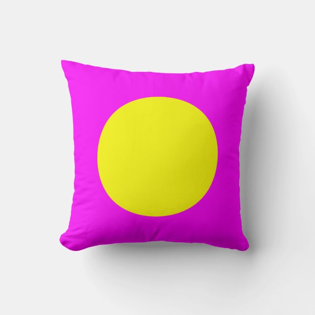 Round Färg - Gult och Magenta Kudde (Framsida)