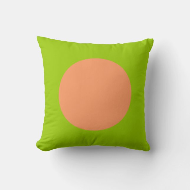 Round Färg - Peach och Martian Grönt Kudde (Framsida)