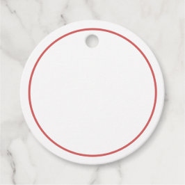 Round Favor Gift Tags - Coral Border Gåvor Etiketter