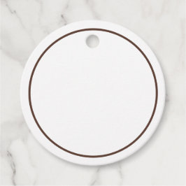 Round Favor Gift Tags - Espresso Border Gåvor Etiketter