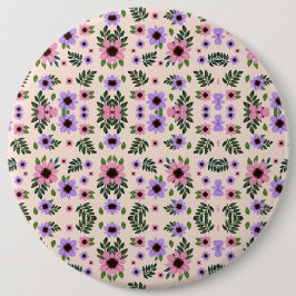Round floral mouse pad featuring a symmetrical  knapp