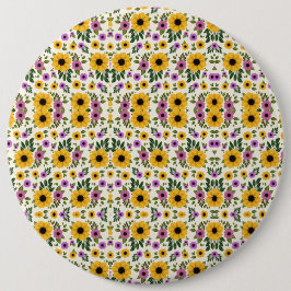 Round floral mousepad featuring a vibrant pattern knapp
