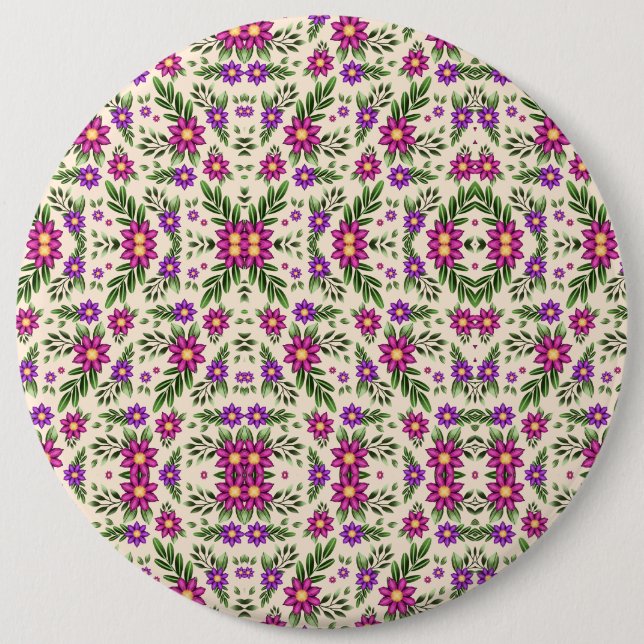 Round floral pattern with intricate purple  knapp (Framsida)