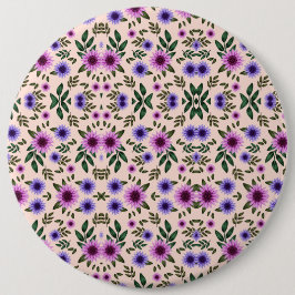 Round floral pattern with purple, pink, and blue  knapp