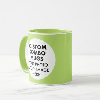 Round Frame 2 x Photo Logo Lime Custom Combo Mugg