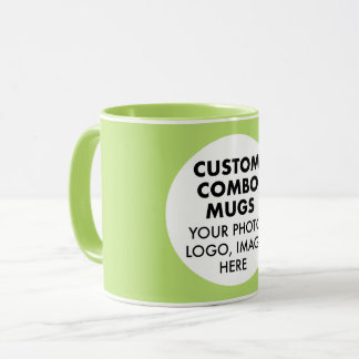 Round Frame Photo Logo Lime Green Custom Combo Mugg