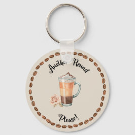 ROUND FUNNY COFFEE KEYCHAIN NYCKELRING