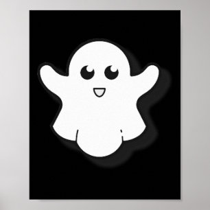 Round Ghost Cute Ghost Halloween-talessäsong Poster