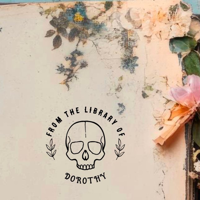 Round Gothic Skull Anpassningsbar Bok Självfärgande Stämpel (Skapare uppladdad)