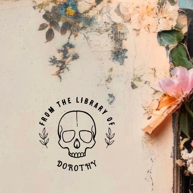 Round Gothic Skull Anpassningsbar Bok Stämpel (Skapare uppladdad)