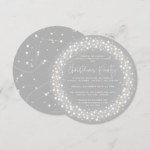 Round Grått Sparkling Ljus jul Party Inbjudningar