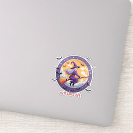 Round Halloween Witch Klistermärken