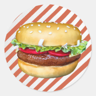 Round Hamburger Cake Runt Klistermärke