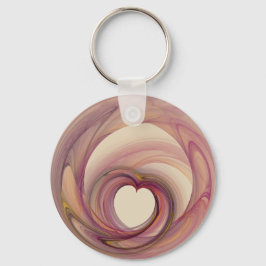 Round Heart Fractal Nyckelring