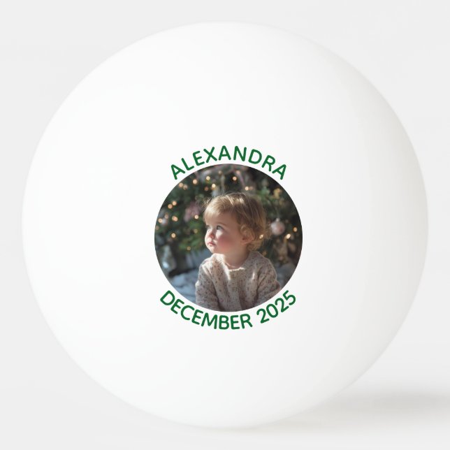 Round Holiday Family Photo Pingisboll (Framsidan)