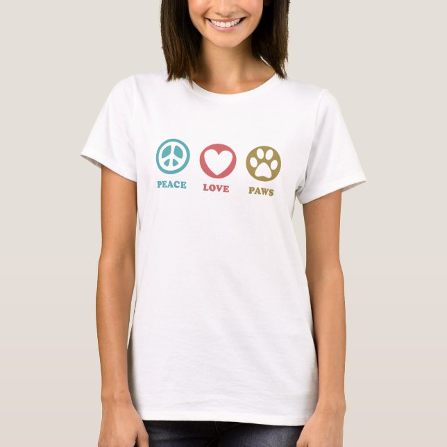 Round Icons Peace Kärlek Tassar T-Shirt (Framsida)