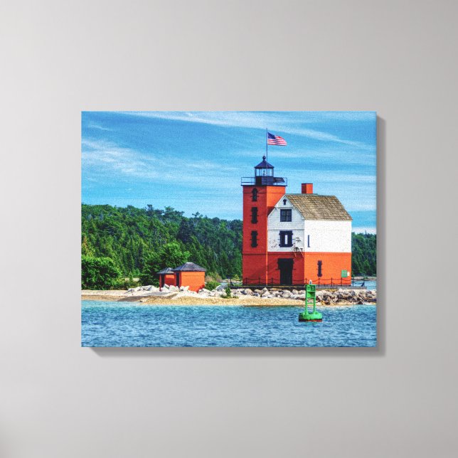 Round Island Lighthouse Canvastryck (Framsida)