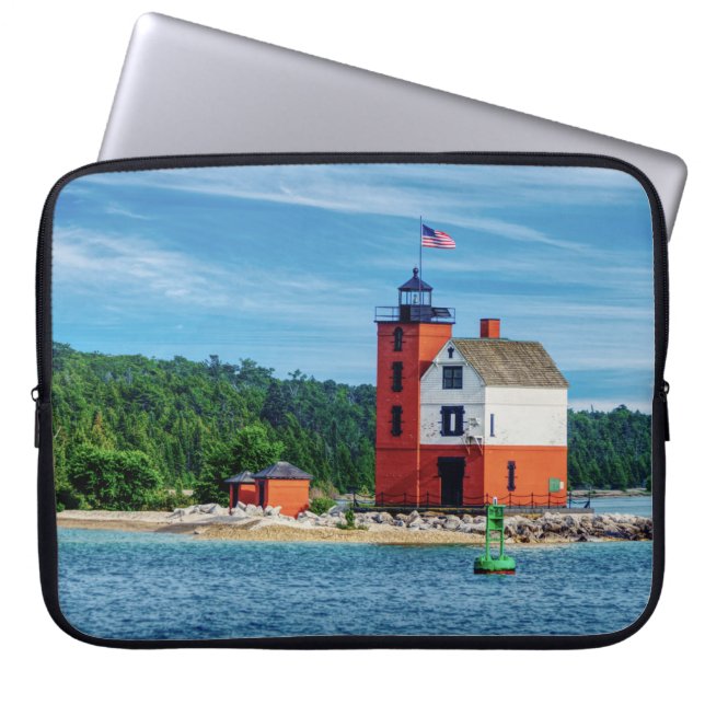 Round Island Lighthouse Laptop Fodral (Framsidan)