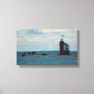 Round Island Lighthouse, Mackinac Island, Michigan Canvastryck