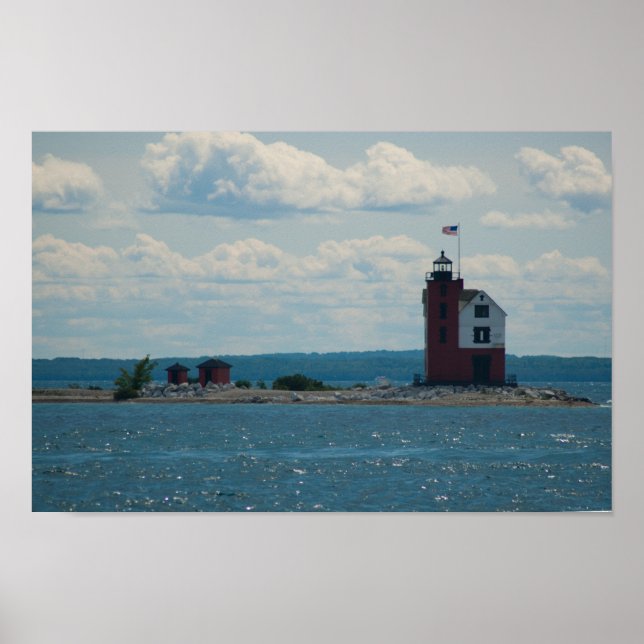 Round Island Lighthouse, Mackinac Island, Michigan Poster (Framsidan)