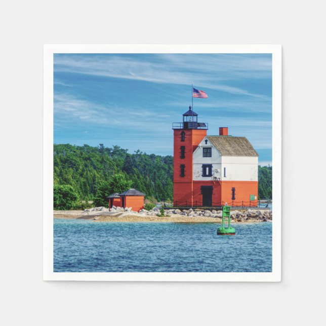 Round Island Lighthouse Pappersservett (Framsidan)