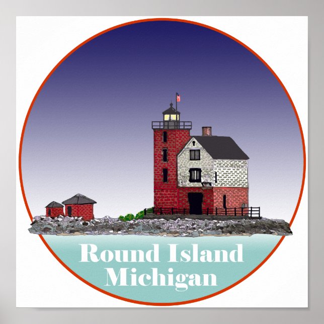 Round Island Lighthouse Poster (Framsidan)