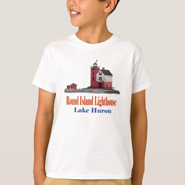 Round Island Lighthouse T-shirt (Framsida)