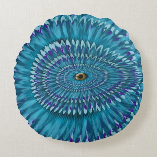 Round Jurassic EYE SEE YOU doodle  Rund Kudde (Framsidan)