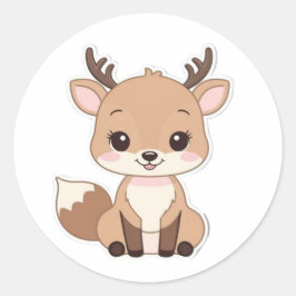 Round Kawaii Dee Sticker - Cute and Roligt Runt Klistermärke