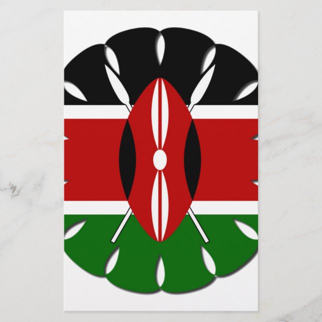 Round Kenyan Motif: En nationell symbol Brevpapper (Framsida)