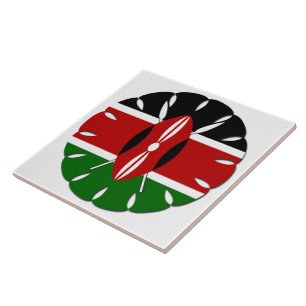 Round Kenyan Motif: En nationell symbol Kakelplatta