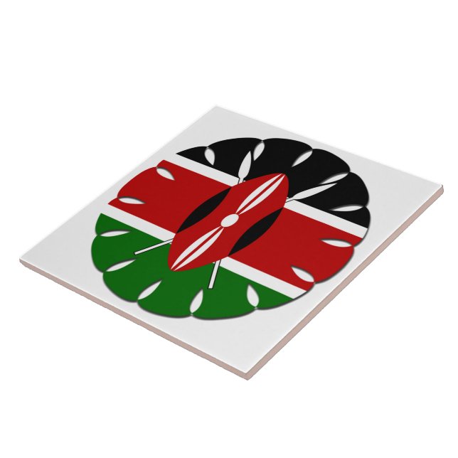 Round Kenyan Motif: En nationell symbol Kakelplatta (Sidan)