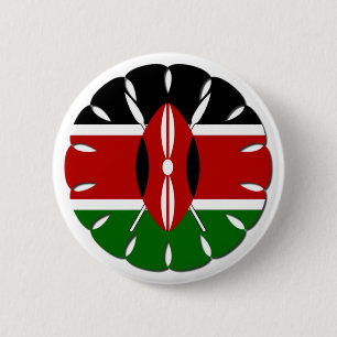 Round Kenyan Motif: En nationell symbol Knapp
