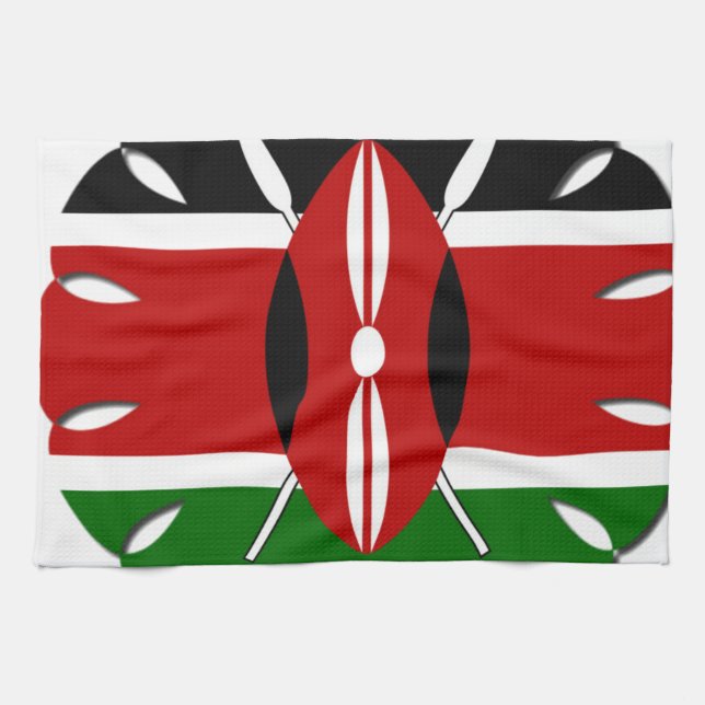Round Kenyan Motif: En nationell symbol Kökshandduk (Horisontell)