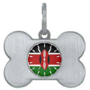 Round Kenyan Motif: En nationell symbol Namnbricka Husdjur