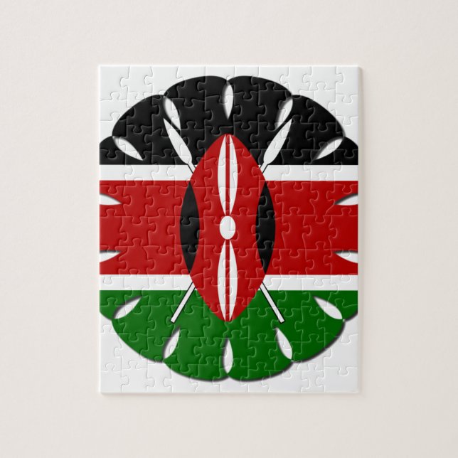Round Kenyan Motif: En nationell symbol Pussel (Vertikal)