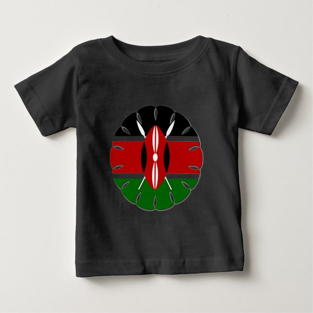Round Kenyan Motif: En nationell symbol Tee (Framsida)