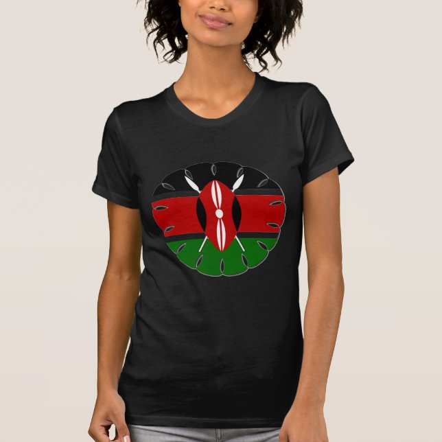 Round Kenyan Motif: En nationell symbol Tee Shirt (Framsida)