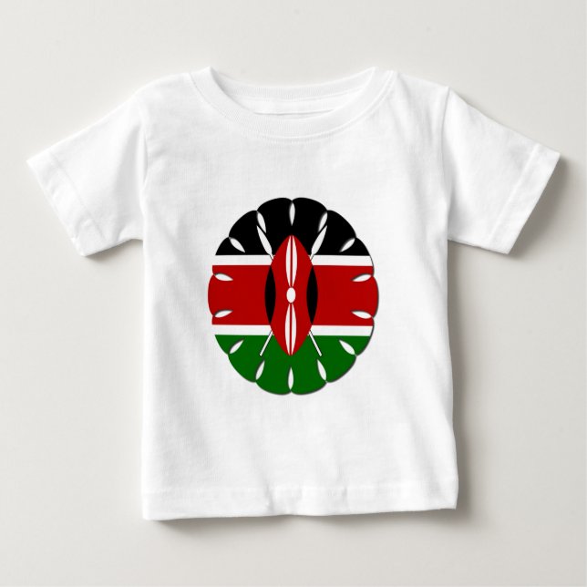 Round Kenyan Motif: En nationell symbol Tee Shirt (Framsida)