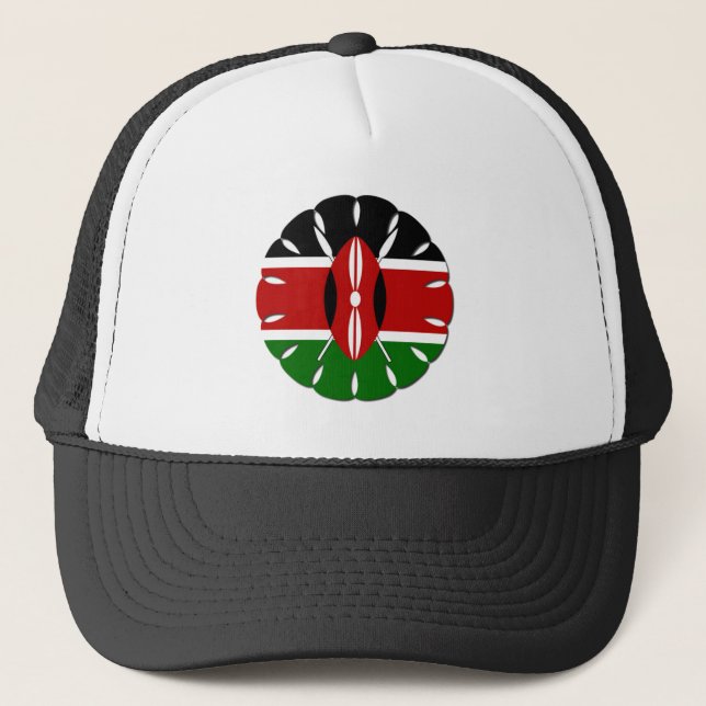 Round Kenyan Motif: En nationell symbol Truckerkeps (Framsida)