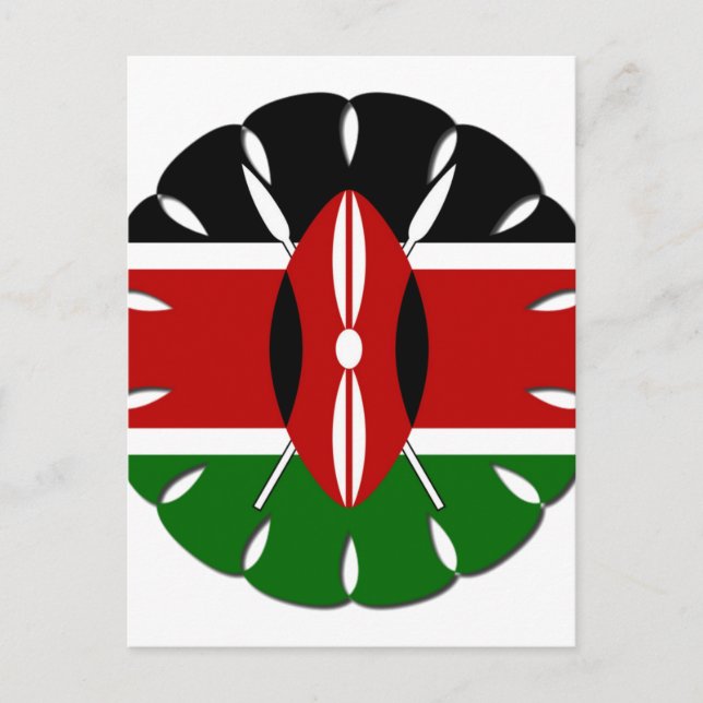 Round Kenyan Motif: En nationell symbol Vykort (Framsida)