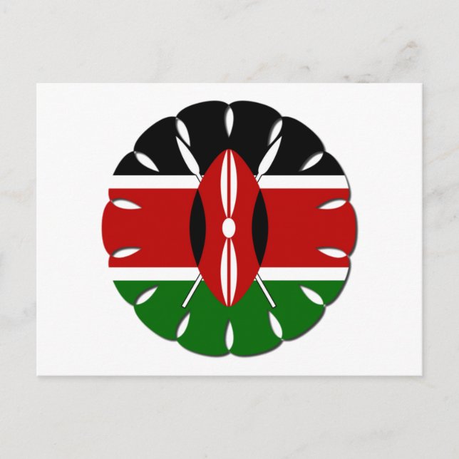 Round Kenyan Motif: En nationell symbol Vykort (Framsida)
