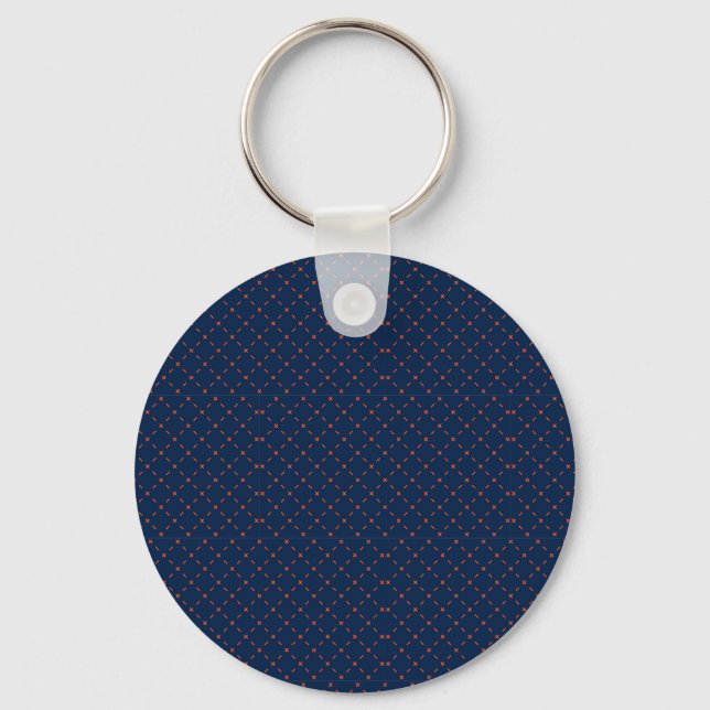 Round keychain with a dark blue background nyckelring (Framsida)