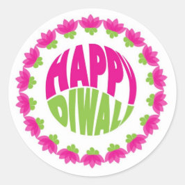 Round Lycklig Diwali Stickers Runt Klistermärke