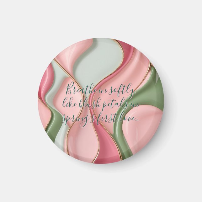 Round magnet in stylish abstract graphic (Framsidan)