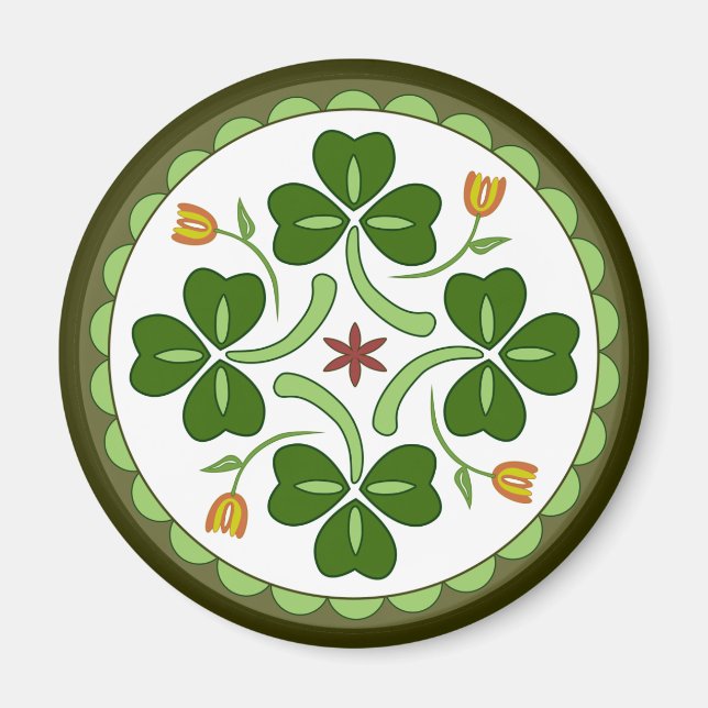Round Magnet - Irish Lycka till Hex (Framsidan)