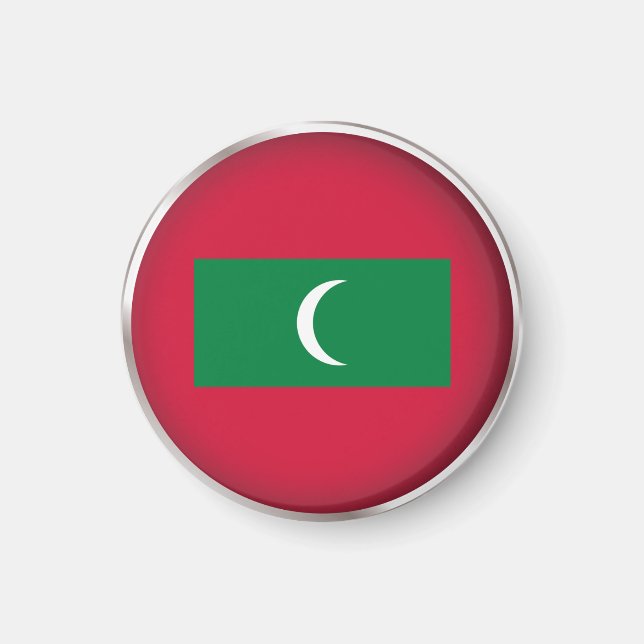 Round Maldives Magnet (Framsidan)