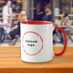 Round Mönster Business Brand Texter om Red Combo Mugg